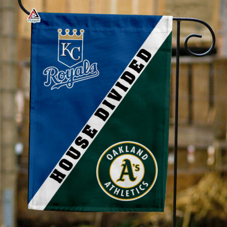 Royals vs Athletics House Divided Flag, MLB House Divided Flag