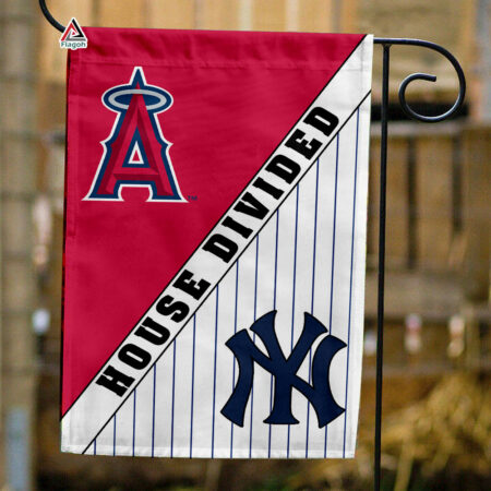 Angels vs Yankees House Divided Flag, MLB House Divided Flag