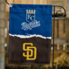 Royals vs Padres House Divided Flag, MLB House Divided Flag