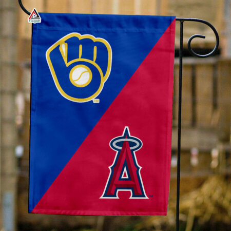 Brewers vs Angels House Divided Flag, MLB House Divided Flag