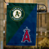 Athletics vs Angels House Divided Flag, MLB House Divided Flag