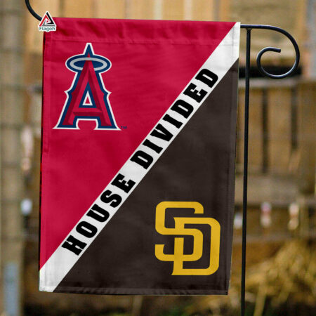 Angels vs Padres House Divided Flag, MLB House Divided Flag