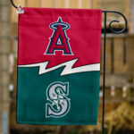 Angels vs Mariners House Divided Flag, MLB House Divided Flag