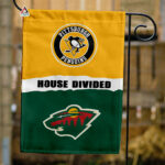 Penguins vs Wild House Divided Flag, NHL House Divided Flag