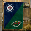 Jets vs Wild House Divided Flag, NHL House Divided Flag