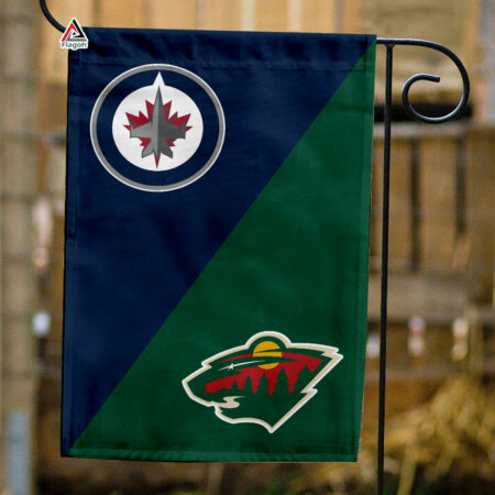 Jets vs Wild House Divided Flag, NHL House Divided Flag