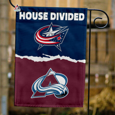 Blue Jackets vs Avalanche House Divided Flag, NHL House Divided Flag