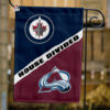 Jets vs Avalanche House Divided Flag, NHL House Divided Flag