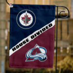 Jets vs Avalanche House Divided Flag, NHL House Divided Flag