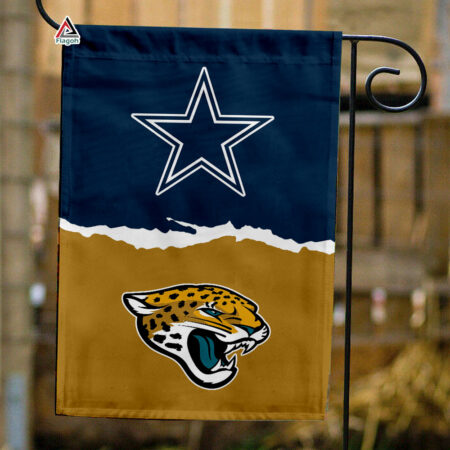 Cowboys vs Jaguars House Divided Flag, NFL House Divided Flag