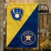 Brewers vs Astros House Divided Flag, MLB House Divided Flag