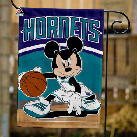Charlotte Hornets x Mickey Basketball Flag, NBA Premium Flag
