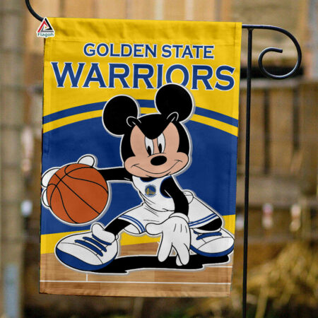 Golden State Warriors x Mickey Basketball Flag, NBA Premium Flag