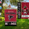 Atlanta Falcons Football Flag, Freddie Falcon Mascot Personalized Football Fan Welcome Flags, Custom Family Name NFL Decor 2 2 Atlanta Falcons WelcomeCustom Names Back