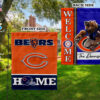 Chicago Bears Football Flag, Staley Da Bear Mascot Personalized Football Fan Welcome Flags, Custom Family Name NFL Decor 8 2 Chicago Bears WelcomeCustom Names Back