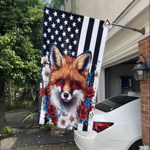 Fox Patriotic Flag, Happy 4th July Flag, Fox Independence Day Flag Fox Patriotic Flag, Happy 4th July Flag, Fox Independence Day Flag