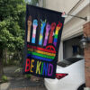 Be Kind Hippie Flag, Peace LGBTQ Kindness Flag, Be Kind Hand Sign Home Decor 1 2 Human Kind 10