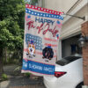 Happy 4th Of July Flags, Personalized Dog Decorative Garden Flag, Custom Patriotic Flag For Pet Lovers 3 2 July 4th Custom Name Dog Breeds