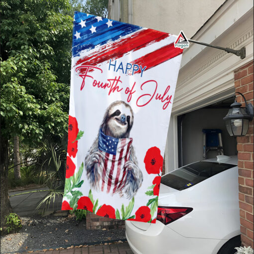 Sloth Patriotic 4th Of July American Flag, Sloth Happy Independence Day Flag Sloth Patriotic 4th Of July American Flag, Sloth Happy Independence Day Flag