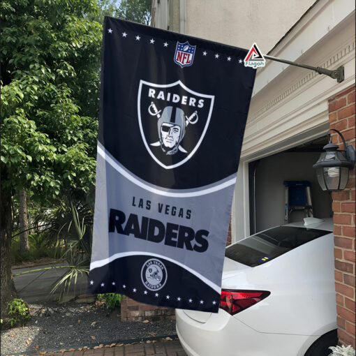 Las Vegas Raiders Football Team Flag, NFL Premium Two-sided Vertical Flag