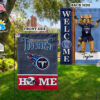Tennessee Titans Football Flag, T-Rac Mascot Personalized Football Fan Welcome Flags, Custom Family Name NFL Decor 8 2 Tennessee Titans WelcomeCustom Names Back
