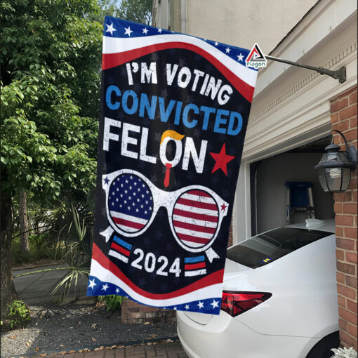 I’m Voting For The Convicted Felon Flag, Donald Trump 2024 Flag, Vote For Trump Flag, Election 2024 Flag