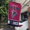 Atlanta Falcons Football Flag, Freddie Falcon Mascot Personalized Football Fan Welcome Flags, Custom Family Name NFL Decor 5 3 Atlanta Falcons WelcomeCustom Names Front