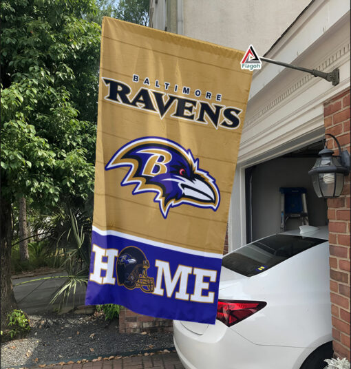 Baltimore Ravens Football Flag, Poe Mascot Personalized Football Fan Welcome Flags, Custom Family Name NFL Decor