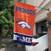 Denver Broncos Football Flag, Thunder Mascot Personalized Football Fan Welcome Flags, Custom Family Name NFL Decor 8 3 Denver Broncos WelcomeCustom Names Front
