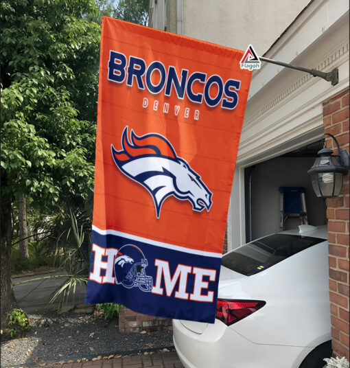 Denver Broncos Football Flag, Thunder Mascot Personalized Football Fan Welcome Flags, Custom Family Name NFL Decor Denver Broncos Football Flag, Thunder Mascot Personalized Football Fan Welcome Flags, Custom Family Name NFL Decor