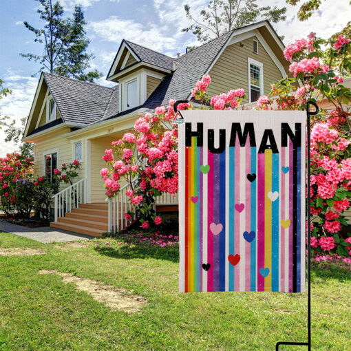 Human LGBT Garden Decoration Flag, Happy Pride Month Home Decor Flag