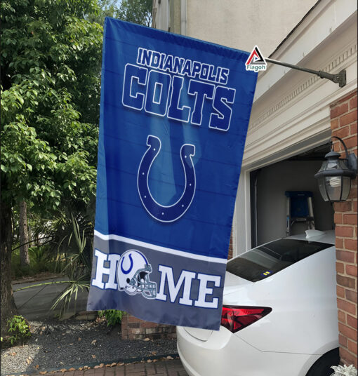 Indianapolis Colts Football Flag, Blue Mascot Personalized Football Fan Welcome Flags, Custom Family Name NFL Decor