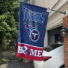 Tennessee Titans Football Flag, T-Rac Mascot Personalized Football Fan Welcome Flags, Custom Family Name NFL Decor 7 3 Tennessee Titans WelcomeCustom Names Front