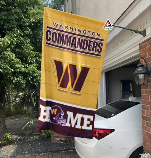 Washington Commanders Football Flag, Major Tuddy Mascot Personalized Football Fan Welcome Flags, Custom Family Name NFL Decor Washington Commanders Football Flag, Major Tuddy Mascot Personalized Football Fan Welcome Flags, Custom Family Name NFL Decor