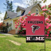 Atlanta Falcons Football Flag, Freddie Falcon Mascot Personalized Football Fan Welcome Flags, Custom Family Name NFL Decor 3 4 Atlanta Falcons WelcomeCustom Names Front
