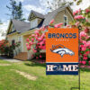 Denver Broncos Football Flag, Thunder Mascot Personalized Football Fan Welcome Flags, Custom Family Name NFL Decor 5 4 Denver Broncos WelcomeCustom Names Front