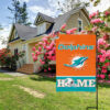 Miami Dolphins Football Flag, T.D. Mascot Personalized Football Fan Welcome Flags, Custom Family Name NFL Decor