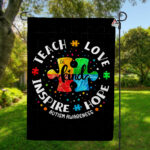 Autism Awareness Flag, Puzzle Ribbon Double Sided House Flag
