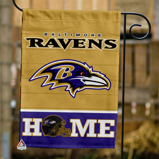 Baltimore Ravens Football Flag, Poe Mascot Personalized Football Fan Welcome Flags, Custom Family Name NFL Decor