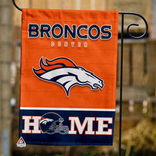Denver Broncos Football Flag, Thunder Mascot Personalized Football Fan Welcome Flags, Custom Family Name NFL Decor