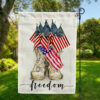 Freedom Boots Garden Flag, Patriotic Independence Day Flag, 4th of July Memorial Day Home Decor