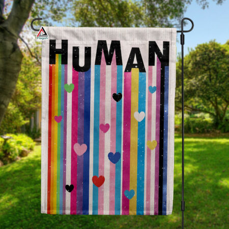 Human LGBT Garden Decoration Flag, Happy Pride Month Home Decor Flag
