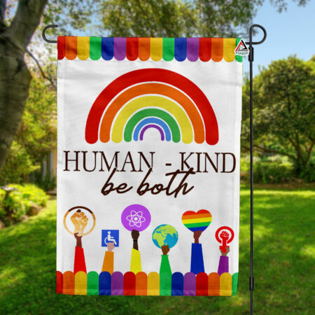 Human Kind Be Kind Rainbow Flag, LGBT Lesbian Gay Transgender Pansexual Stuff Pride Flag