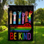 Be Kind Hippie Flag, Peace LGBTQ Kindness Flag, Be Kind Hand Sign Home Decor