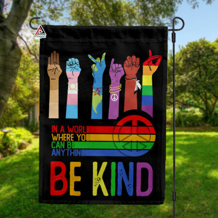 Be Kind Hippie Flag, Peace LGBTQ Kindness Flag, Be Kind Hand Sign Home Decor