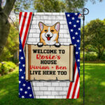 Welcome To The Dog House, Patriotic Custom Flags For Pet Lovers, Personalized Dog Decorative Garden Flags