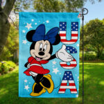 Minnie Mouse American Welcome Garden Flag, Patriotic USA Disney Flag