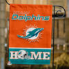 Miami Dolphins Football Flag, T.D. Mascot Personalized Football Fan Welcome Flags, Custom Family Name NFL Decor