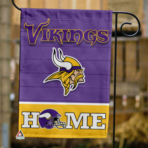Minnesota Vikings Football Flag, Viktor the Viking Mascot Personalized Football Fan Welcome Flags, Custom Family Name NFL Decor