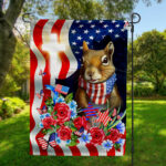 Squirrel America 4th July Flag, Squirrel Patriotic Happy Independence Day Flag